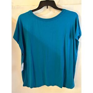 Time & True xxxl 3x Twist Front Tee Blue rn#52469 Lyocell Blend NEW Super Soft